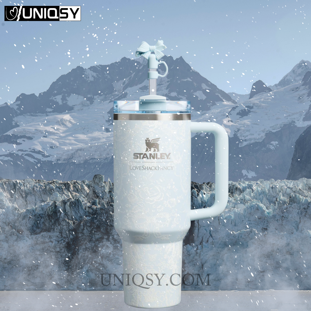 Stanley X LoveShackFancy Holiday 40 OZ Tumbler - Toscana Toile Alpine Blue
